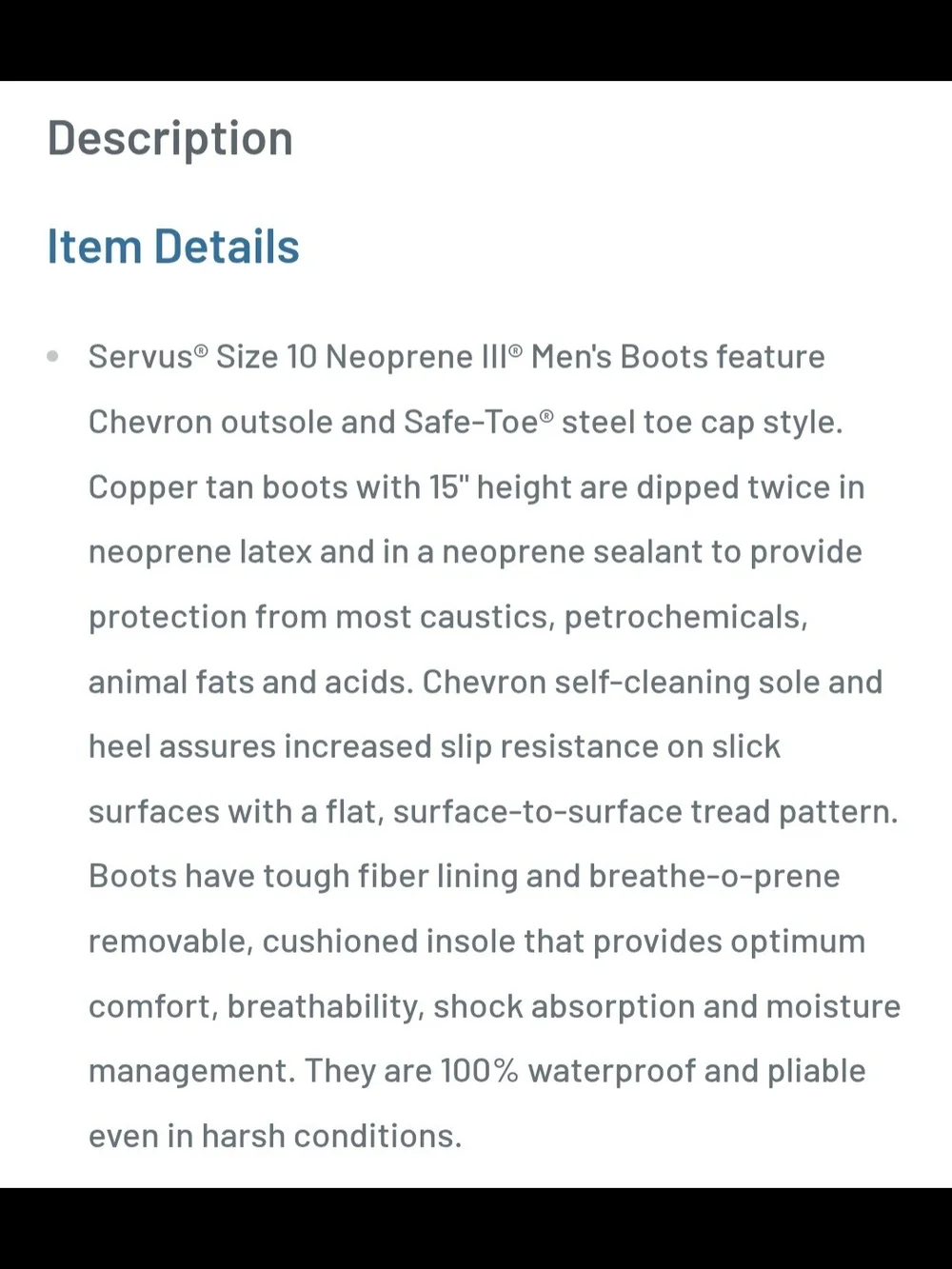 Servus Steel Toe Rubber Boots